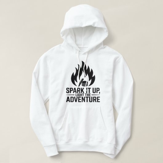 Adventure Campfire Firewood Flame Außenbereich Gra Hoodie (Design vorne)