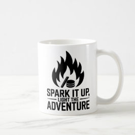 Adventure Campfire Firewood Flame Außenbereich Gra Kaffeetasse