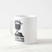 Adventure Camping Cooking Fire Grafik Design Kaffeetasse (Vorderseite Links)