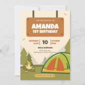 Adventure Camping Geburtstagseinladung Einladung (Vorderseite)