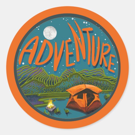 Adventure Camping Sticker (Vorderseite)