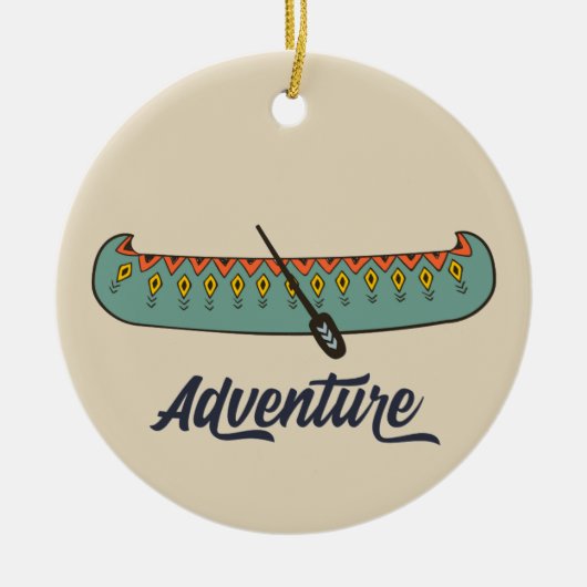 Adventure Canoe Keramik Ornament (Vorne)