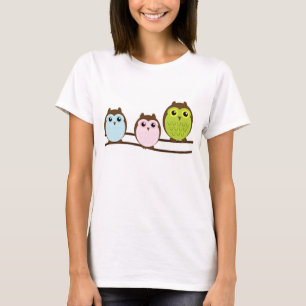 Adventure Cartoon Owl Family T - Shirt