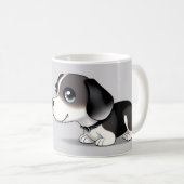Adventure Cartoon Puppy mit hellen Augen Kaffeetasse (VorderseiteRechts)