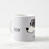 Adventure Cartoon Puppy mit hellen Augen Kaffeetasse (Vorderseite Links)