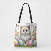 Adventure Cat Tote Bag - Aquarellgestaltung Tasche (Vorderseite)