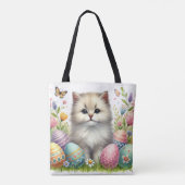 Adventure Cat Tote Bag - Aquarellgestaltung Tasche (Rückseite)