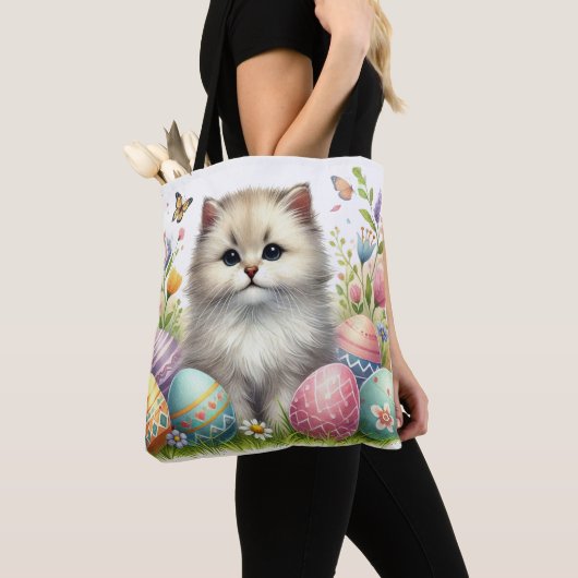 Adventure Cat Tote Bag - Aquarellgestaltung Tasche (Von Nahem)