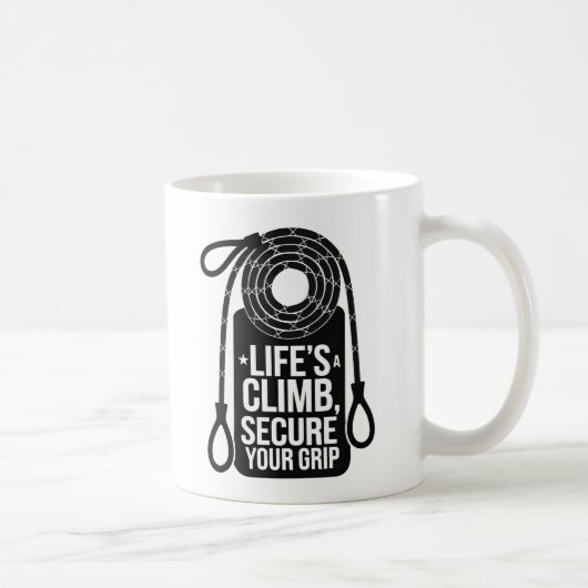 Adventure Climbing Quote Bold Rope Typografie Kaffeetasse (Rechts)