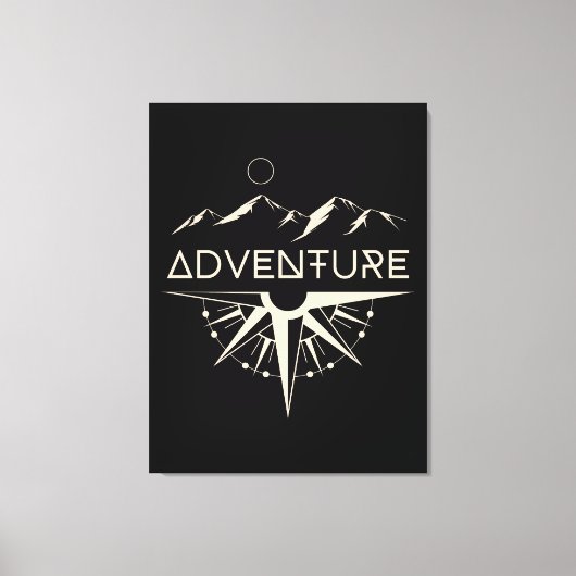 Adventure Compass Mountains Leinwanddruck (Vorderseite)