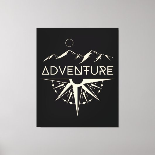 Adventure Compass Mountains Leinwanddruck (Vorderseite)