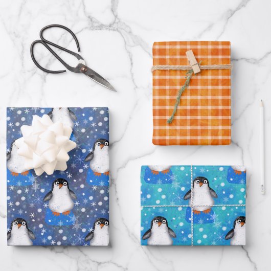 Adventure coole Iceberg Pinguin Geschenkpapier Set (Vorderseite)