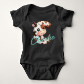 Adventure Cow Letter C Baby Outfit mit Individuell Baby Strampler (Vorderseite)