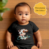Adventure Cow Letter C Baby Outfit mit Individuell Baby Strampler