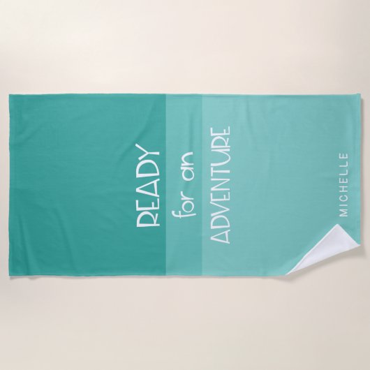 Adventure Custom Script | Monogram Beach Handtuch (Vorderseite)