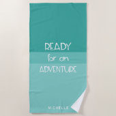 Adventure Custom Script | Monogram Beach Handtuch (Vorderseite)