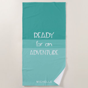 Adventure Custom Script Monogram Beach Handtuch