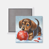 Adventure Dackel Puppy Magnet (Vorderseite/Rückseite)