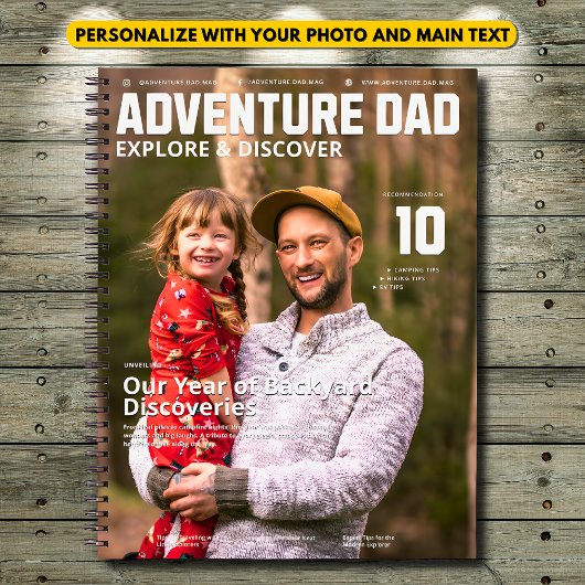 Adventure Dad Magazine Cover - Add Your Headline Notizblock