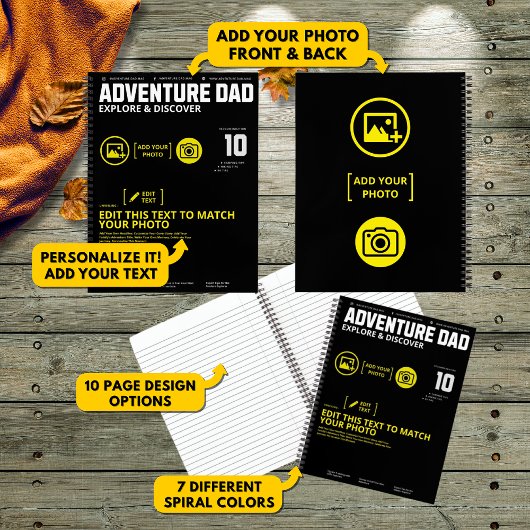 Adventure Dad Magazine Cover - Add Your Headline Notizblock