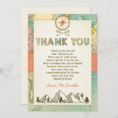Adventure danke Karte Travel Map Baby Geburtstag (Vorne/Hinten)