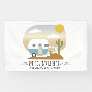Adventure Desert Camper Blue Baby Shooting Banner