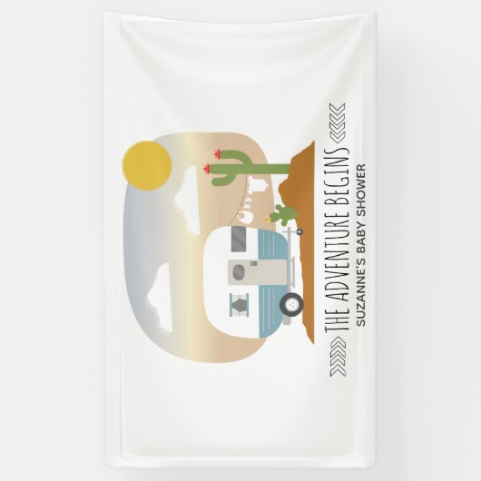 Adventure Desert Camper Blue Baby Shooting Banner (Vertikal)