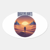 Adventure Desert T-Shirt - Draußen und Wüste Sky Ovaler Aufkleber (Vorderseite)