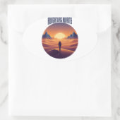 Adventure Desert T-Shirt - Draußen und Wüste Sky Ovaler Aufkleber (Tasche)