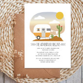Adventure Desert Yellow Camper Neutral Baby Shower Einladung