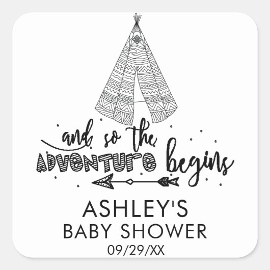 Adventure erwartet Baby Shower Fevor Sticker (Vorderseite)