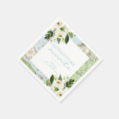 Adventure erwartet Baby Shower Floral Map Benutzer Serviette (Ecke)