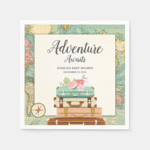 Adventure erwartet Baby Shower Paper Napkin Travel Serviette