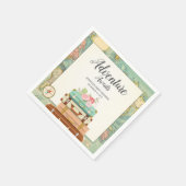 Adventure erwartet Baby Shower Paper Napkin Travel Serviette (Ecke)