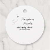 Adventure erwartet Babydusche hinzufügen Name Datu Geschenkanhänger (Rückseite)