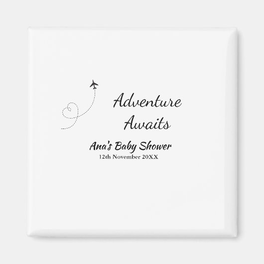 Adventure erwartet Babydusche hinzufügen Name Datu Magnet (Vorne)