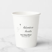 Adventure erwartet Babydusche hinzufügen Name Datu Pappbecher (Rückseite)