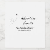 Adventure erwartet Babydusche hinzufügen Name Datu Weinetikett (Einzelnes Label)