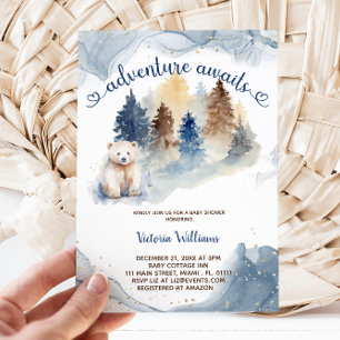 Adventure erwartet Bear Forest Baby Shower Einladung
