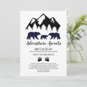 Adventure erwartet Bears Baby Shower by Mail Einladung (Stehend Vorderseite)