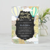 Adventure erwartet Boy Baby Shower Einladung (Stehend Vorderseite)