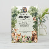 Adventure erwartet Boy Baby Shower Einladung (Stehend Vorderseite)