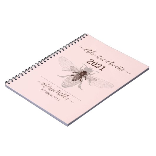 Adventure erwartet Custom Dusty Pink Bee Journal Notizblock (Linke Seite)