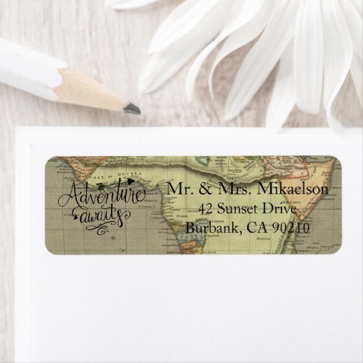 Adventure erwartet das alte World Map Address Labe (Insitu)