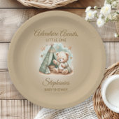 Adventure erwartet Gender Neutral Bear Baby Pappteller