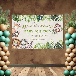 Adventure erwartet Jungle Safari Baby Shower Banne Banner