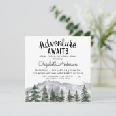 Adventure erwartet Misty Forest Boy Baby Shower Einladung (Stehend Vorderseite)