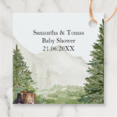 Adventure erwartet neutrale Baby-Dusche für Gender Geschenkanhänger (Rückseite)