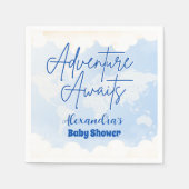 Adventure erwartet neutrale Baby-Dusche für Gender Serviette (Vorderseite)
