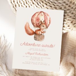 Adventure erwartet Niedliche Squirrel Balloon Baby Postkarte